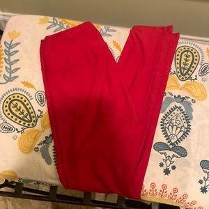 LuLaRoe red legging, like new, no flaws, One Size, fits like S/M
